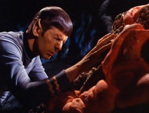 Spock-Horta-Mind-Meld Spock IS able to read minds; however he has to lay his hands on you to do so